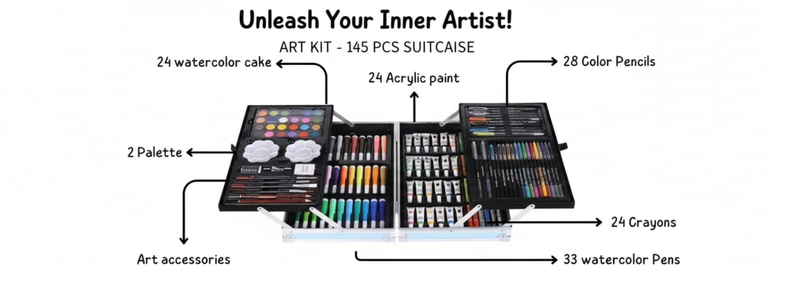 145-Piece Space theme Art Kit for extra ordinary minds🎨