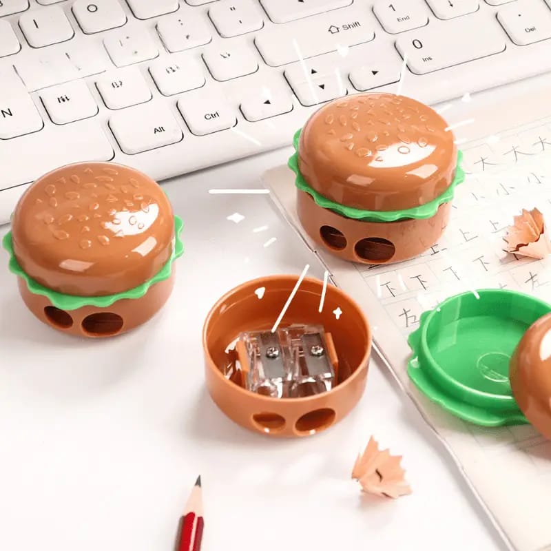 Burger Shape Double Hole Pencil Sharpener
