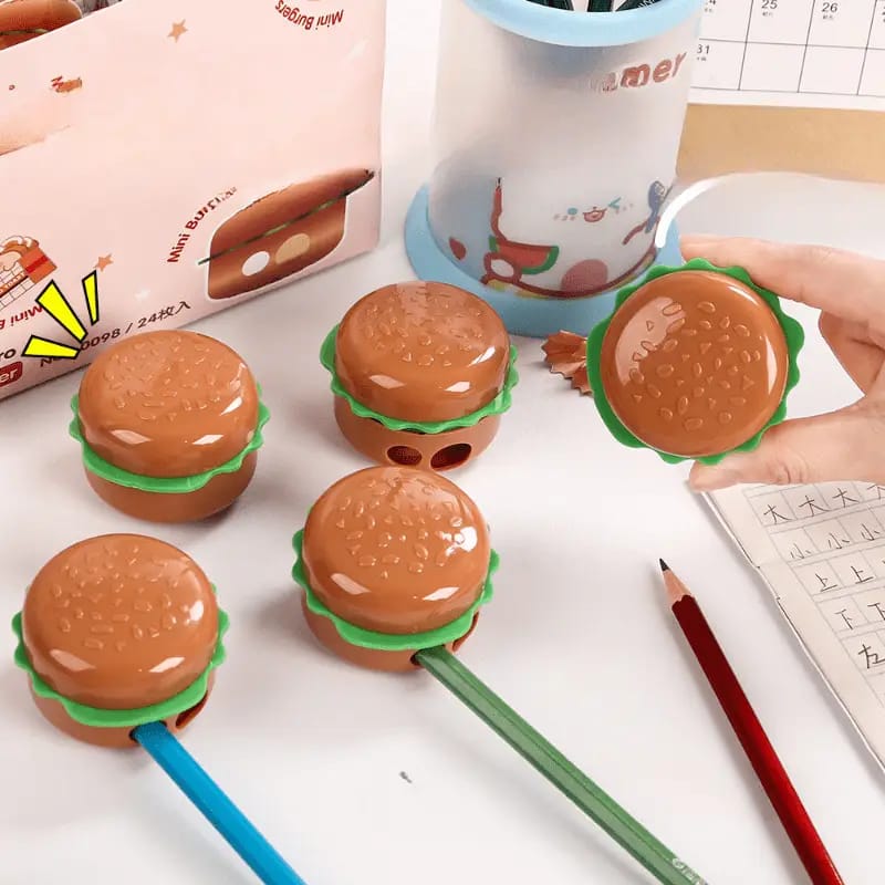 Burger Shape Double Hole Pencil Sharpener