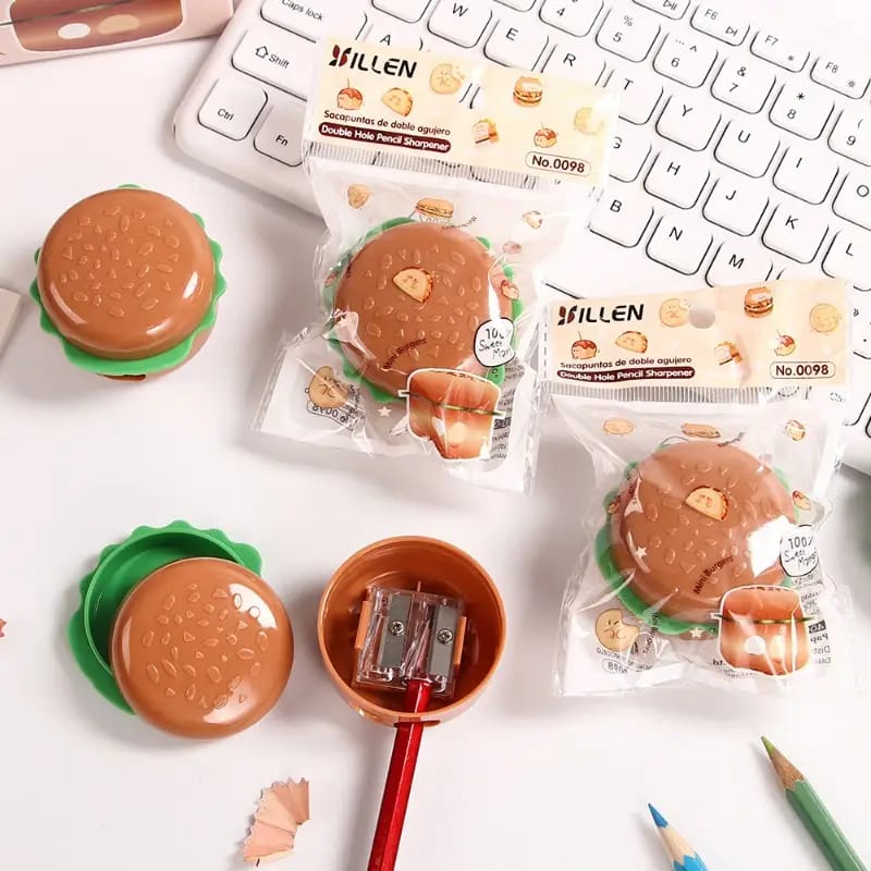 Burger Shape Double Hole Pencil Sharpener