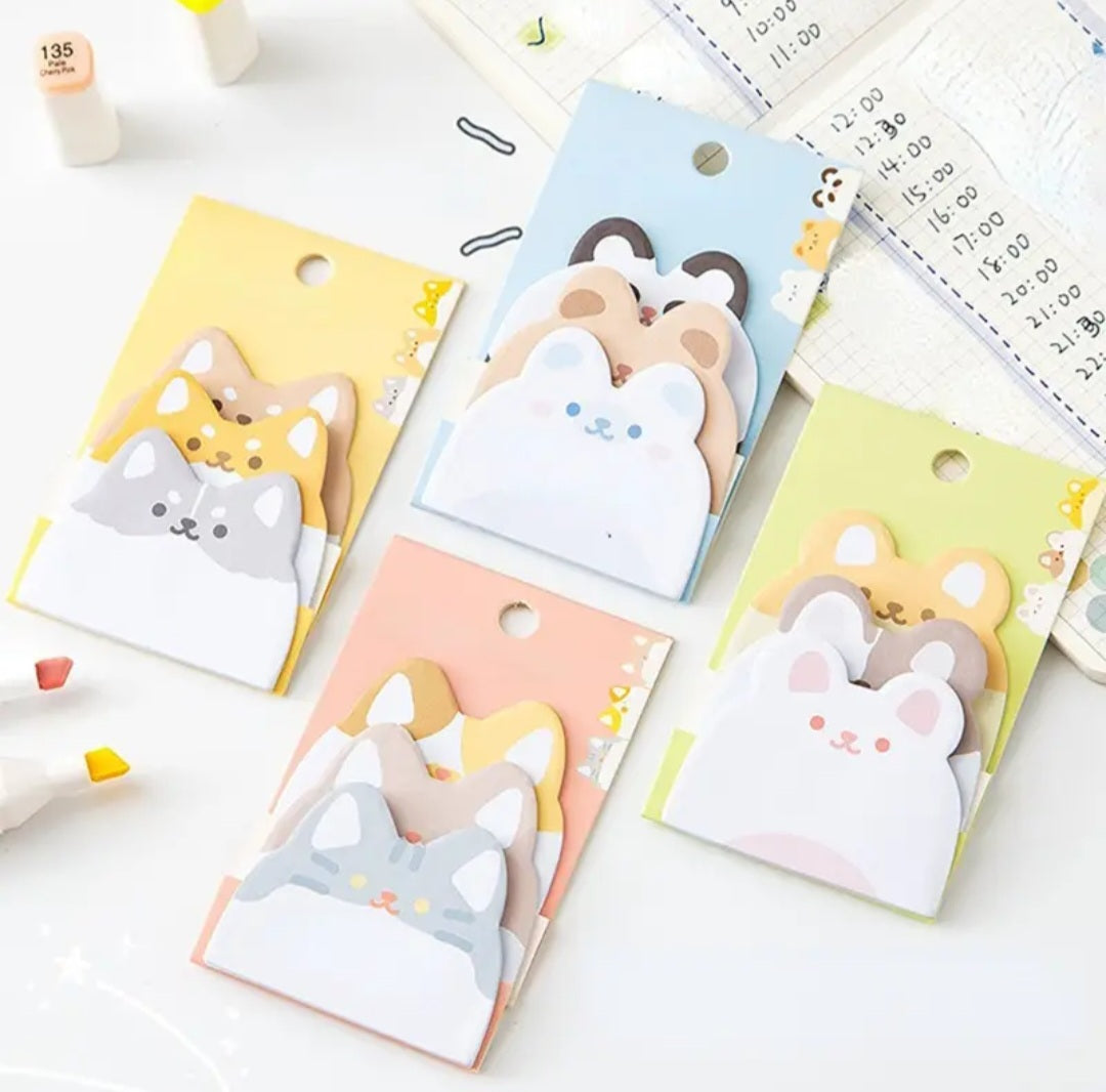 Kawaii Animal Design Sticky Notes
