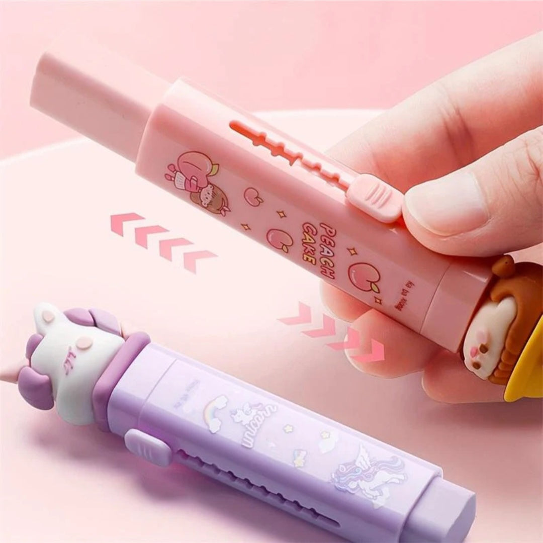 Cartoon Push Pull Sliding Retractable Eraser | Adorable & Handy