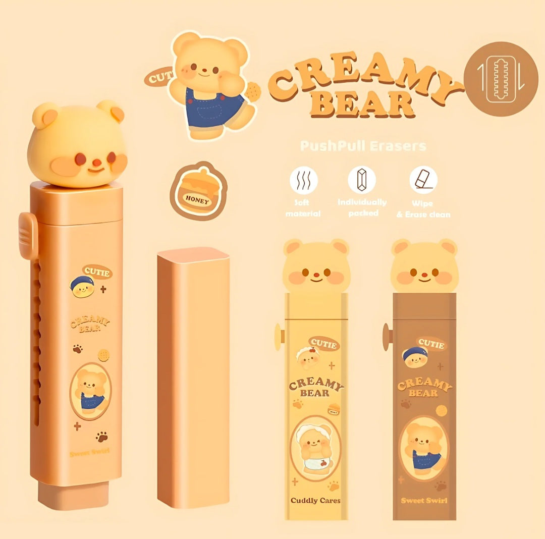 Cartoon Push Pull Sliding Retractable Eraser | Adorable & Handy