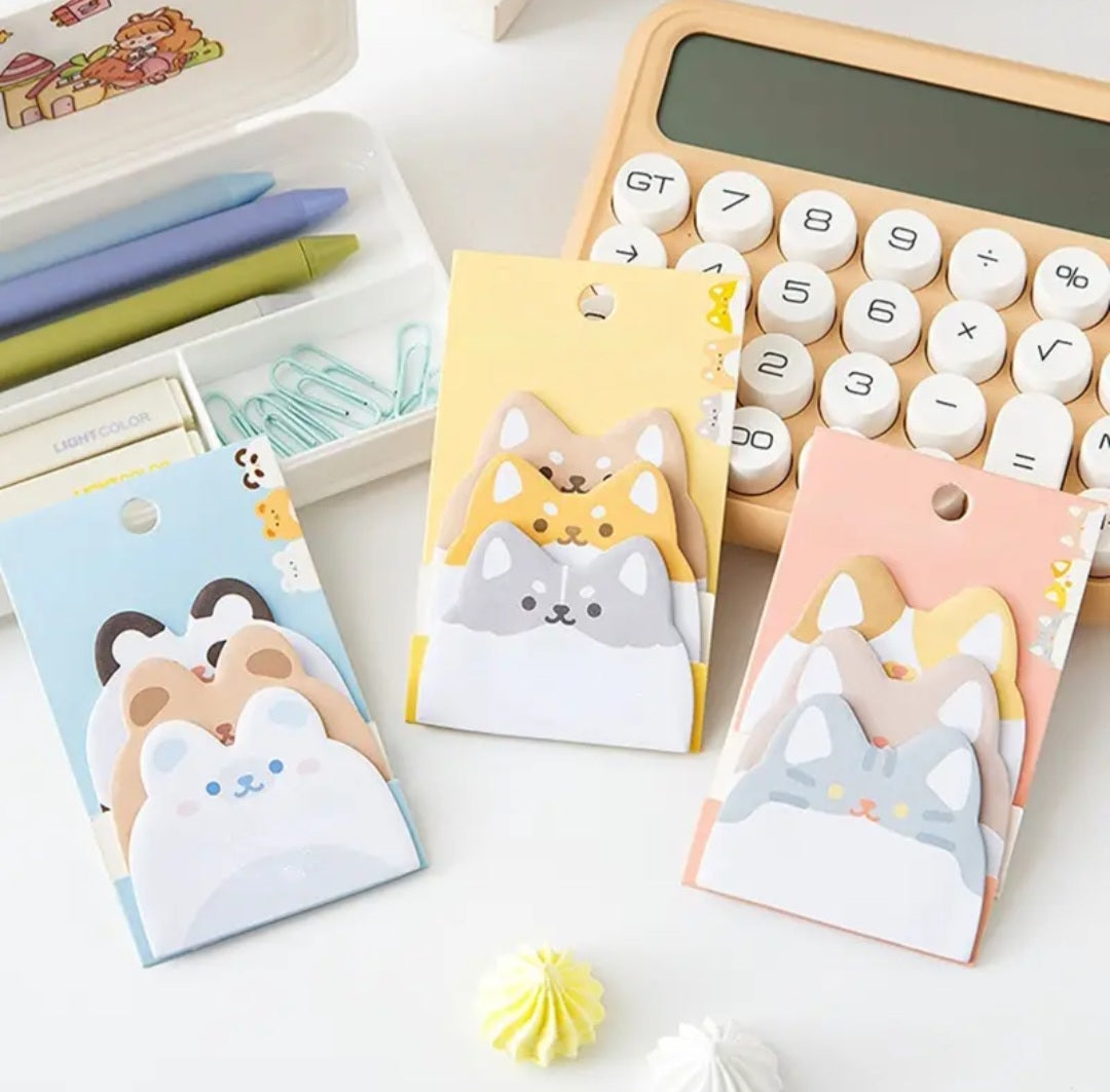 Kawaii Animal Design Sticky Notes