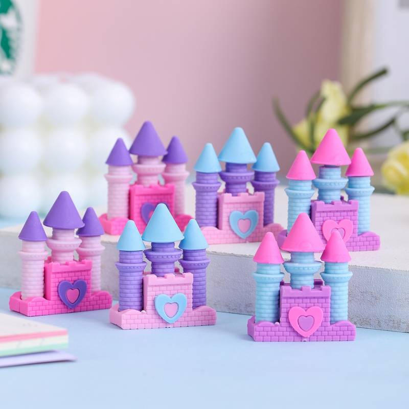 Princess 3D Castle Design Shape Erasers💫