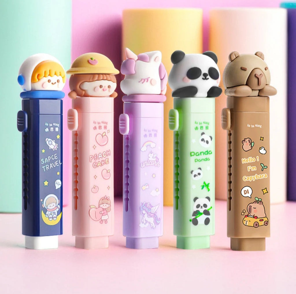 Cartoon Push Pull Sliding Retractable Eraser | Adorable & Handy