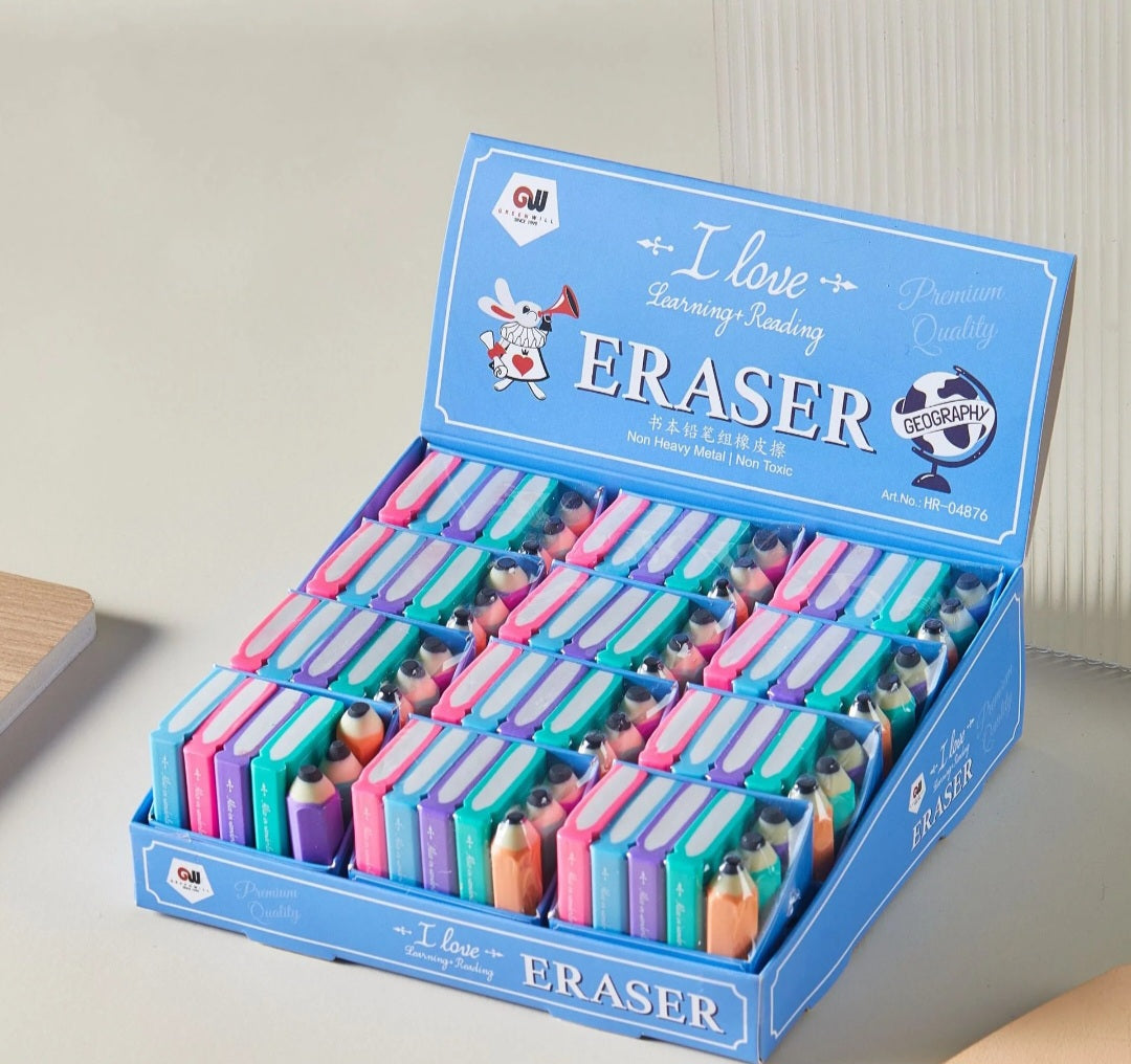 ✏️📖 Smart Start to School – Book & Pencil Erasers!