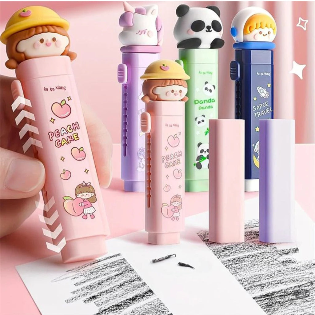 Cartoon Push Pull Sliding Retractable Eraser | Adorable & Handy
