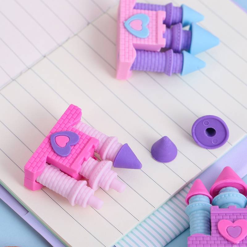 Princess 3D Castle Design Shape Erasers💫